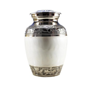 Urnas de cremación metálicas de alto estándar de diseño maravilloso de aluminio de metal de venta fresca y forma de tamaño personalizado de recuerdos - Product Image 1