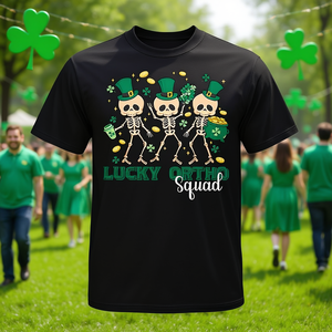 Camiseta Lucky Ortho Squad Skeleton Dance para el Día de San Patricio, unisex, para adultos, manga corta, cuello redondo, estampado digital - Product Image 2