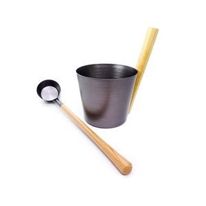 Cubo de sauna de madera de forma redonda de último diseño con cucharón Cubo de spa de tamaño personalizado de calidad superior en India - Product Image 5