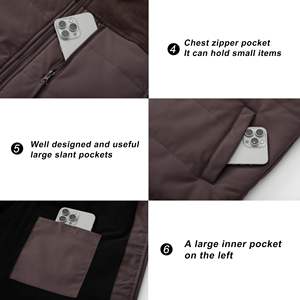 Gilet matelassé léger pour homme, sans manches, avec poches cachées, rembourrage en fibre de polyester, fermeture éclair, décontracté - Product Image 3