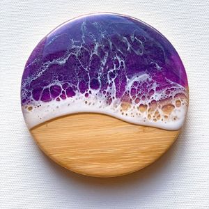 Ensemble fait main de quatre sous-verres arrondis en résine pour boissons, thé, vaisselle personnalisée, ustensiles de cuisine pour hôtels et restaurants, tapis et tampons - Product Image 2