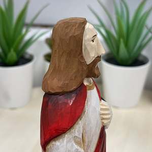 Scultura di Gesù in Legno Intagliata a Mano YEEYAYA, Statuetta Religiosa Natalizia, Regalo di Buon Natale - Product Image 6