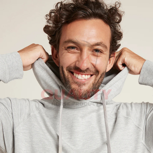 Pulls à capuche 100% coton pour hommes avec logo personnalisé, sérigraphie en soie thermique à motif solide pour l'hiver, vente en gros - Product Image 6