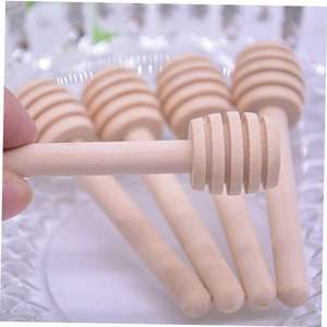 24 Uds palitos de miel de madera Mini cucharón colector cuchara jarabe agitador palitos de miel varita de miel - Product Image 3