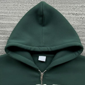 ชุดแทรคสูทสตรีทแวร์ลำลองผ้าเทอร์รี่ฟอกสีสไตล์วินเทจ พร้อมงานปักลายขาดๆ บนเสื้อฮู้ดและกางเกงขายาว สำหรับฤดูหนาว - Product Image 5