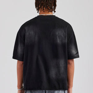 T-shirts pour hommes du fabricant imprimés numériquement 100% coton biologique épaule lourde Vintage de haute qualité tricoté à l'acide - Product Image 3