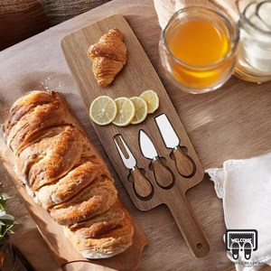 Planche à découper en bois de haute qualité, adaptée aux aliments, ensemble de planches à fromage, forme rectangulaire, facile à nettoyer, durable, accessoires de cuisine AZ - Product Image 3