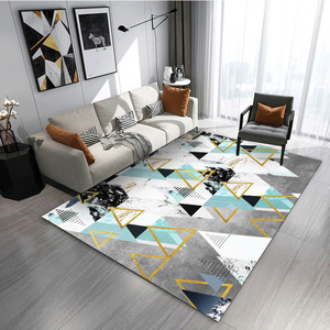 Tapis d'intérieur en velours cristal lavable en machine, taille personnalisée, avec fond à pois, motif abstrait moderne personnalisé pour chambre à coucher - Product Image 2