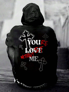 Custom Logo 100% Cotton <b>Pullover</b> Hoodie <b>for</b> <b>Men</b> Long Winter Fleece Sweatshirt Puff Technique Hooded Collar Comfortable Digital - Product Image 3