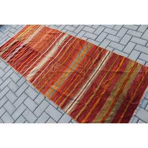 Tapis de 3x7,4 pieds, tapis turc vintage, tapis en laine à bordure rouge - Product Image 4