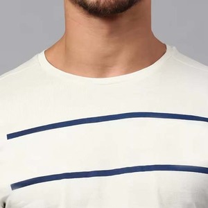 T-shirts pour hommes 100% coton rayé à séchage rapide respirant personnalisé à manches courtes pour l'été tenue décontracté T-shirt pour hommes - Product Image 5