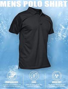 Men's Polo Shirt Dry Performance Short Sleeve Tactical Shirts Jersey Golf Shirt - Product Image 6