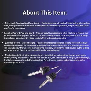 Premium Quality Custom Stainless Steel Bar Tools Classic <b>Wine</b> Bottle Liquid Pourers Multicolor Metal Drinkware Accessories - Product Image 3