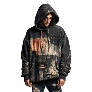 Sweat-shirts à capuche personnalisés pour l'hiver, manches longues, coupe ample, ajustement régulier, pour hommes, pull unisexe, 100% coton, fournisseur en gros OEM - Product Image 5