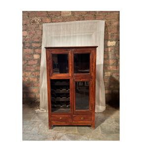 Armoire de cuisine en bois massif brun élégante de taille moyenne, style moderne, antique, luxueux, classique et vintage - Product Image 1