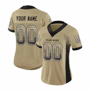 Meilleure vente maillot de football pour hommes couleur de la peau col en V à manches courtes équipe Club maillot d'exercice de football américain chemise - Product Image 2