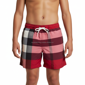 Shorts décontractés pour hommes 2026, rouge bordeaux élégant, haute qualité, couleur unie, écologiques, légers, avec cordon de serrage, 100 % polyester, séchage rapide - Product Image 3