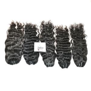Pas cher 100% Couleur Naturelle Noir Bundle Kinky Silky wave Deep Wave Remy Extensions de Cheveux Humains Indiens pour Femmes - Product Image 1