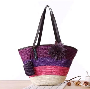 Handmade Woven <b>Straw</b> Tote <b>Bag</b> Palm Leaf Shoulder Handbag Beach Travel Casual Carryall for Women - Product Image 4