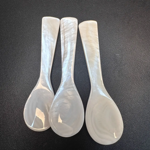 Cuillère à caviar miniature en nacre de qualité supérieure, écologique, personnalisable avec logo, artisanat DHT, accessoires de luxe pour la restauration fine - Product Image 2