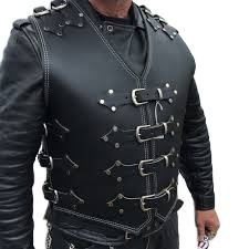 Gilet de Moto Slim Fit Biker Style tendance pour Femmes et Hommes 2025 Gilet en Cuir de Mouton Véritable Doublé en Laine - Product Image 3