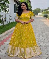 Pakistanaise Sonia femmes robes prêt à l'emploi dames costumes couleur rouge Vintage longue fête porter des femmes élégantes porter robe dupatta ensemble