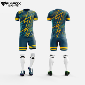 FIXFOX SPORTS Conjunto de Camiseta de Fútbol para Hombre, Nombre del Equipo Personalizado, Estampado Geométrico, Impresión Digital, Manga Corta, Absorción de Humedad, Ajuste Atlético - Product Image 2