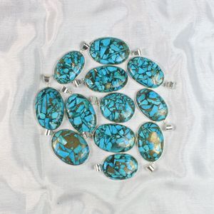 จี้พลอยทองแดงเทอร์ควอยส์ใส่ได้ทั้งชายและหญิงชุดตัวเรือนที่มีคุณภาพหายากชุบเงินคุณภาพดี - Product Image 3