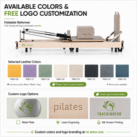 Máquina de Pilates Reformer Comercial con Estructura de Madera de Roble Plegable para Estudio Profesional