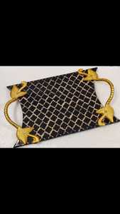 Plateau en bois émaillé écologique poli artisanal avec motif floral personnalisé Poignées pratiques pour une meilleure prise en main Durable et élégant - Product Image 4