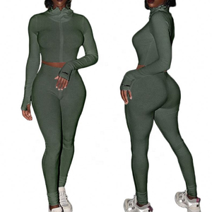 Chándal de mujer, ropa de salón, Jogger deportivo, etiqueta de la suerte, conjunto de mujer, ropa de gimnasio, pantalones de dos piezas, conjuntos de Yoga para mujer - Product Image 1