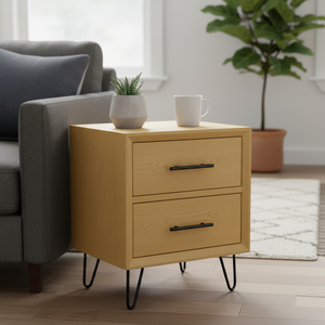 Mesa de Centro Moderna con Patas Color Oro Nugget, Material de Madera de Caucho, Muebles para Sala de Estar - Product Image 3