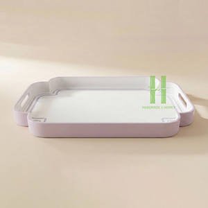 Plateau de service rond en bambou laqué de haute qualité, écologique, imprimé sur mesure, style bohème, pour cadeaux, décoratif, en provenance du Vietnam - Product Image 3