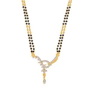 Conjunto de joyería fina Kriaa-Mangalsutra austriaco blanco con baño de oro Modelo 1500644 - Product Image 1