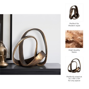 Objeto de mesa de metal moderno Escultura de declaración creativa Perfecta para estante de escritorio o espacios de vida elegantes - Product Image 3