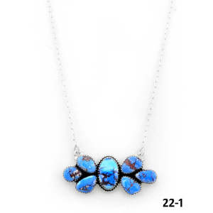 Collier artisanal en turquoise Golden Hills et argent sterling en forme de fleur, cadeau du Southwest - Product Image 2