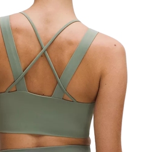 Soutien-gorge de sport pour femme grande taille à bretelles croisées au dos, col ras du cou, sans armatures, style crop top, sensation seconde peau, doux comme un nuage, pour le yoga et les activités sportives - Product Image 6