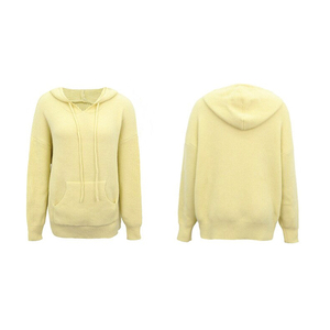 Sweat à capuche zippé côtelé décontracté pour femme avec poches kangourou et cordon de serrage en polyester/coton - Product Image 1