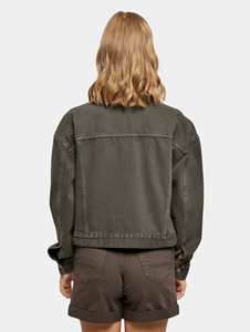 Vente en gros de veste en jean moderne surdimensionnée Braun personnalisée pour femmes fermeture à bouton conçue pour les femmes pour un confort en toutes saisons - Product Image 2