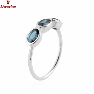 แหวนหินบำบัดแฟชั่นใหม่สุดหรูแหวน925พลอยบุษราคัมสีฟ้าสไตล์ลอนดอนธรรมชาติสำหรับงานแต่งงานแหวนหมั้น - Product Image 2