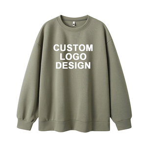 Sudadera con capucha de cuello redondo Unisex suelta de peso pesado estampado liso pulóver básico personalizado sublimado sudaderas de punto para hombres - Product Image 5