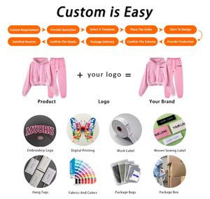 Survêtement de sport en velours de haute qualité personnalisé |   Nouvelle mode, pantalon large pour femmes, streetwear, ensemble décontracté pour le travail, vente en gros - Product Image 6