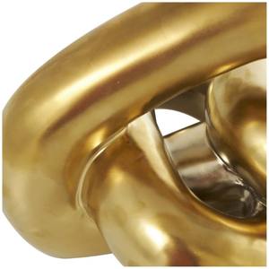 Chaîne à trois maillons en céramique dorée Sculpture décorative pour la décoration de la maison Pièce maîtresse de table Sculpture moderne polie Ornement - Product Image 3