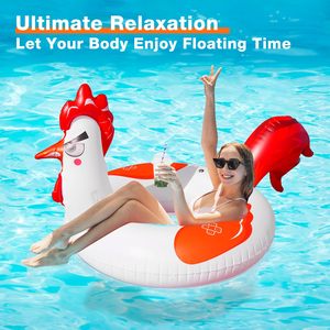 Flotador Inflable de Pollo para Piscina, 63 Pulgadas, con Luces RGB Solares, Flotador Grande para Adultos, Ideal para Fiestas en la Piscina - Product Image 2
