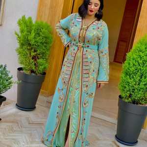 Traditional <b>Moroccan</b> Caftan Handmade Embroidered Silk Fabric Casual Style Breathable for Muslim Arab Women and Girls - Product Image 2