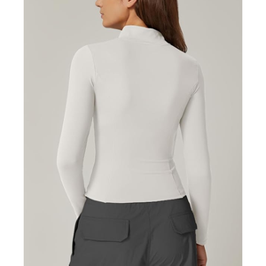 Veste de sport pour femme, coupe ajustée, imprimée, fermeture éclair intégrale, col montant, légère, respirante, séchage rapide, yoga, course à pied, cyclisme, fitness - Product Image 2