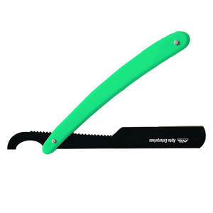 Rasoir simple professionnel matériel d'acier inoxydable d'instrument droit noir vert de beauté pour des barbiers - Product Image 4