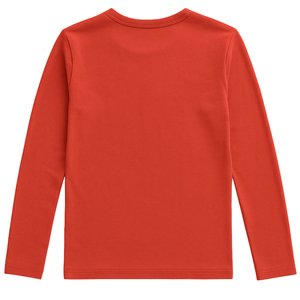 Custom <b>Women</b> Long Sleeve T Shirt Crew Neck <b>Red</b> Luxury Organic Cotton Certified Premium Soft Classic Fit <b>Women</b> Long Sleeve <b>TShirt</b> - Product Image 2