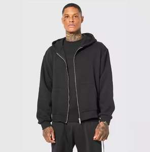 Sudadera con capucha y cremallera completa para hombre, ropa deportiva de invierno de lana suave con cremallera y para estampado de hojaldre, Sudadera con capucha térmica informal - Product Image 4