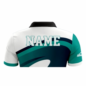 Chemises pour hommes personnalisées en gros, tissu tricoté, séchage rapide, manches courtes - Product Image 4